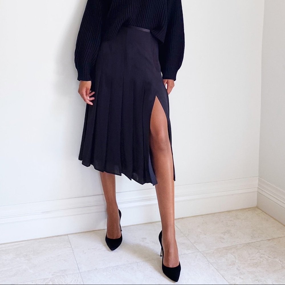 NWT Aritzia Pleated Parlour Midi Skirt | Babaton
